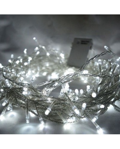 100 LED Λευκά Με Διάφανο  Καλώδιο  Χριστουγεννιάτικα  Λαμπάκια  Με Πρόγραμμα OEM