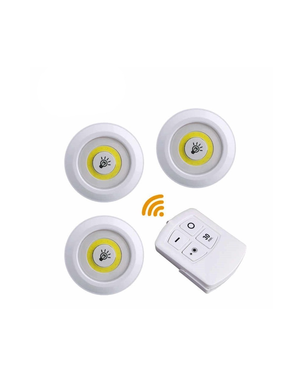 3 Pack Cob Led Wireless Automatic with Remote Control Light YL-M-411 White