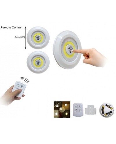 3 Pack Cob Led Wireless Automatic with Remote Control Light YL-M-411 White