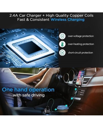 Ασύρματος Φορτιστής Με Αυτόματο Κλιπ & Βάση Στήριξης Τηλεφώνου  Smart Sensor Car Wireless Charger s5