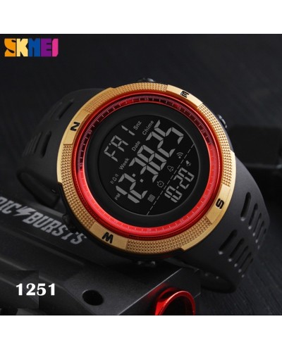 Αθλητικό ρολόι χειρός ανδρικό SKMEI 1251 GOLD NAD RED με βηματομετρητή