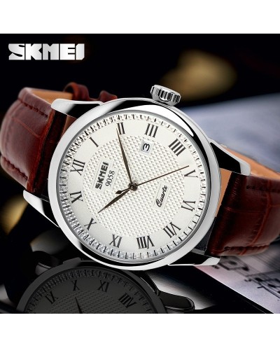 Ρολόι χειρός ανδρικό SKMEI 9058 BROWN/WHITE