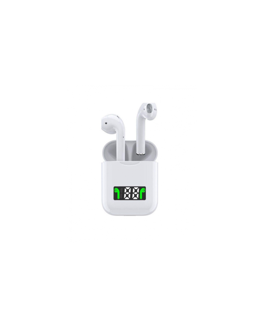 Ασύρματα Ακουστικά Bluetooth i99 με ψηφιακή θήκη φόρτισης Λευκό