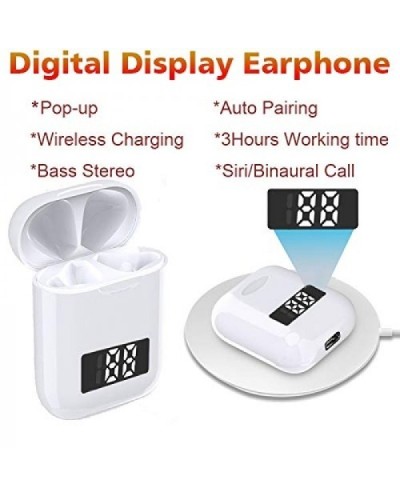 Ασύρματα Ακουστικά Bluetooth i99 με ψηφιακή θήκη φόρτισης Λευκό