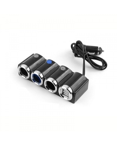 Φορτιστής  Πολύπριζο Αυτοκινήτου Dual USB 1000mAh & 4 Sockets 120W 12v/24v - OEM