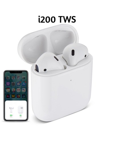 Ασύρματα Ακουστικά Αφής Bluetooth 5.0 με Αυτόματη Σύνδεση Pop-up, Ασύρματη Φόρτιση, Μικρόφωνο - Handsfree Earphones i200