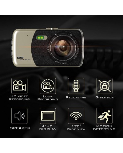 DVR Καταγραφικό Αυτοκινήτου με Φωτισμό LED Full HD 1080P Wide 170ᵒ