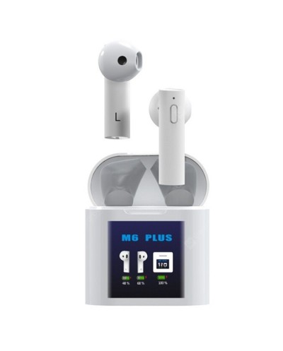 Ασύρματα Ακουστικά Bluetooth 5.0 M6 PLUS TWS με Μέτρηση Θερμοκρασίας Σώματος