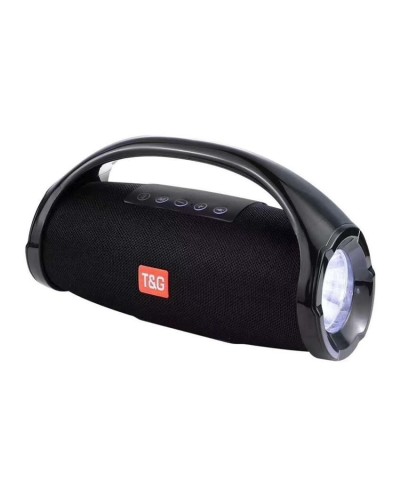Ασύρματο ηχείο Bluetooth T&G TG-136 με φακό LED Flash Light και λαβή 10W (Black)