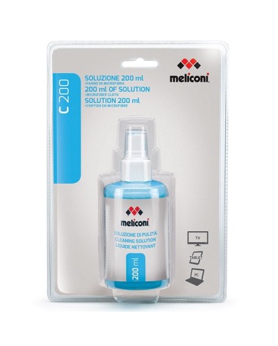 Υγρό καθαρισμού 200ml & πανί με μικροϊνες MELICONI C-200 200ml /CLOTH