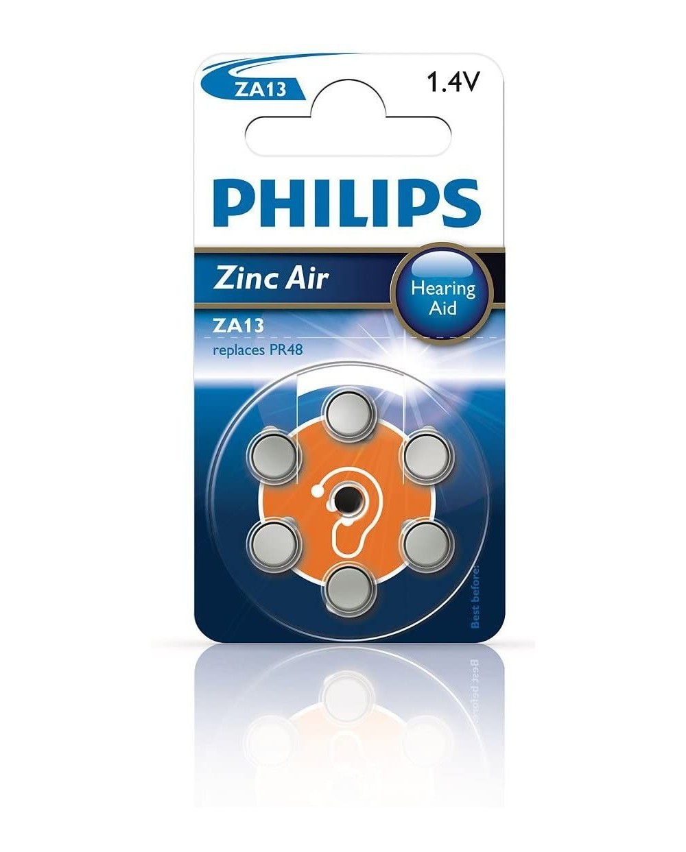 Μπαταρία ακουστικών βαρηκοϊας Philips ZA13, 1.4V σε blister 6 ΤΕΜ