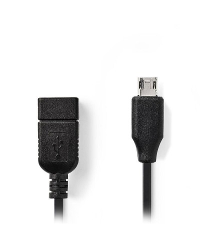 NEDIS CCGP60515BK02 Καλώδιο OTG - USB 2.0 θηλ - USB micro B, 0,20m.