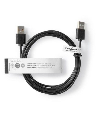 Καλώδιο USB 2.0 A αρσ. - USB A αρσ., 2m NEDIS CCGT60000BK20