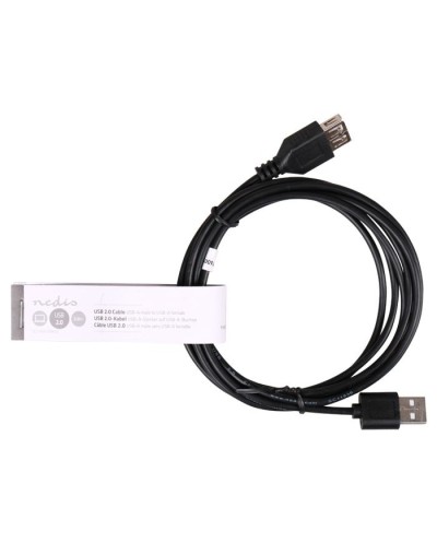 Καλώδιο USB 2.0 A αρσ. - USB A θηλ., 2.0m NEDIS CCGT60010BK20