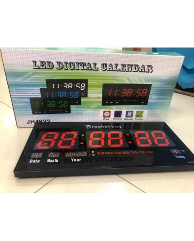 Ψηφιακή Πινακίδα LED - Ρολόι Τοίχου με Θερμόμετρο και Ημερολόγιο JH 4622