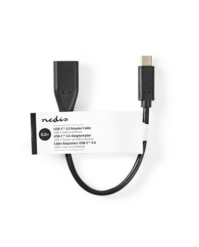 Καλώδιο OTG USB 3.0, C αρσ. σε Α θηλ., 0.20m. - NEDIS CCGT61710BK02 , 233-1717