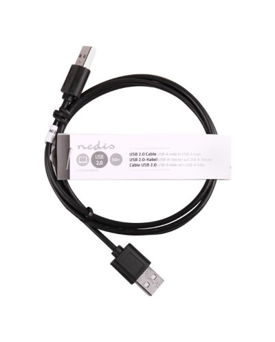 Καλώδιο USB 2.0 A αρσ. - USB A αρσ. 3m, σε μαύρο χρώμα, 233-1160, NEDIS CCGT60000BK30