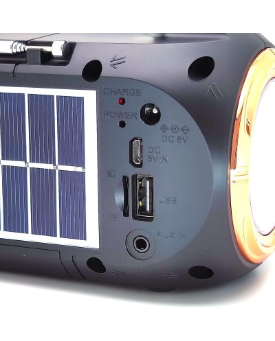 Επαναφορτιζόμενο Ηλιακό Ραδιόφωνο - Φακός με Είσοδο USB - MicroSD - MP3 Player FP-23-S