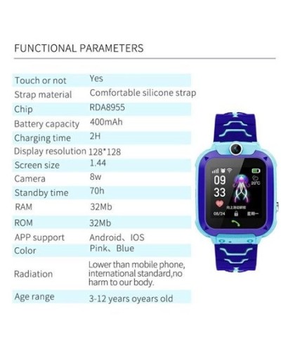 Παιδικό Ρολόι Smartwatch OEM Q12 Touch Screen Kids Smart Phone - Μπλε
