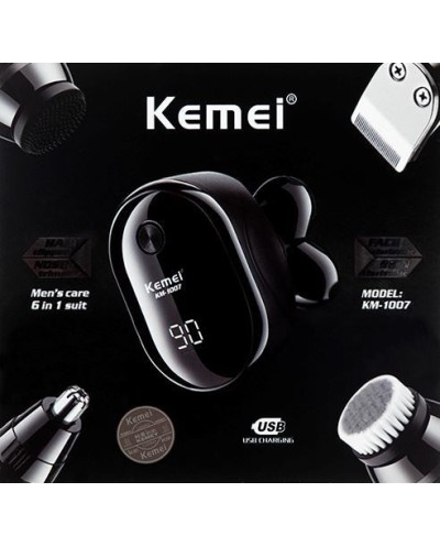 Kemei KM-1007 Επαναφορτιζόμενη Ξυριστική Μηχανή 6 Κεφαλών