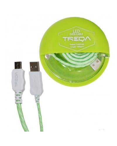Καλώδιο Φόρτισης USB σε Micro-USB με φωτισμό LED 2.4A, 1m - TREQA CA-8511-V8