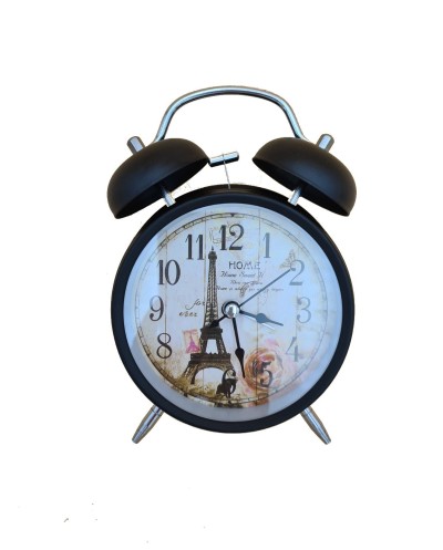 Επιτραπέζιο Vitage Ρολόι Ξυπνητήρι Μεταλλικό Με Φως & Διπλό Καμπανάκι 8806