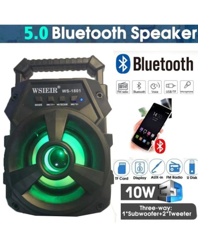 Ασύρματο Φορητό Ηχείο Bluetooth με LED WSIEIR WS-1803