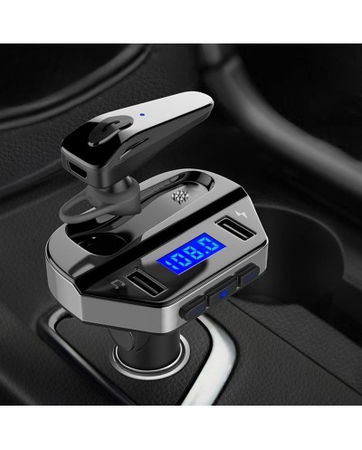 Transmiter Φορτιστής Αυτοκινήτου με Ακουστικό Bluetooth Handsfree Car Kit FM V6