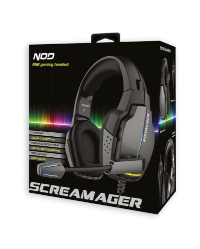 Gaming Headset με Μικρόφωνο και Rainbow RGB LED Φωτισμό NOD SCREAMAGER