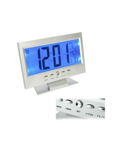 Ρολόι Ξυπνητήρι με Αισθητήρα Ήχου, LCD Οθόνη & Ένδειξη Θερμοκρασίας DS-8082