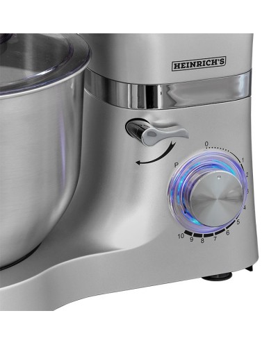 Κουζινομηχανή με Κάδο Μίξης 6.5L σε Ασημί Χρώμα 1300W KM 6278 Silver-Metal HEINRICH'S