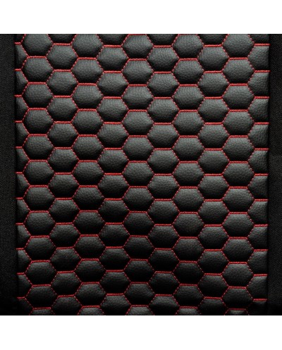 Καλύμματα Μπροστινά Αυτοκινήτου Δερματίνη Μαύρο-Κόκκινο, 2τεμ 1145-1.1