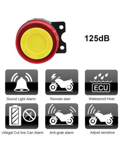 Πλήρες Σύστημα Συναγερμού Μοτοσυκλέτας με Σειρήνα, Motorcycle Alarm System