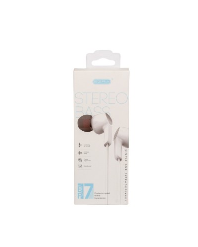 Ενσύρματα Ακουστικά handsfree EZRA EP17 με μικρόφωνο - Λευκό
