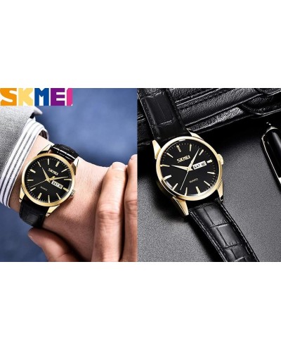 Ανδρικό Αναλογικό Ρολόι Χειρός SKMEI 9073 GOLD/BLACK