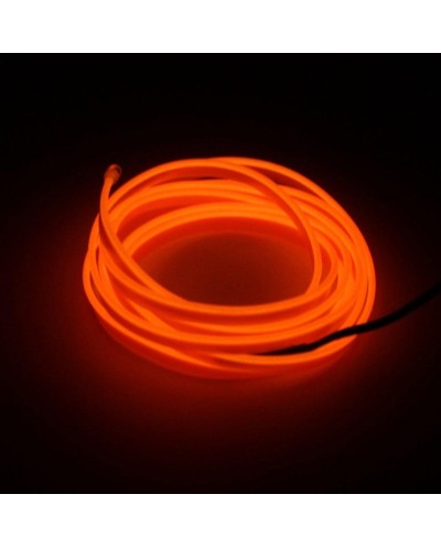 Εύκαμπτο Φωτιζόμενο LED Καλώδιο Neon 12V για Εσωτερική Διακόσμηση Αυτοκινήτου 5m  El Wire-ΠΟΡΤΟΚΑΛΙ