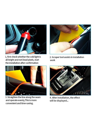 Εύκαμπτο Φωτιζόμενο LED Καλώδιο Neon 12V για Εσωτερική Διακόσμηση Αυτοκινήτου 5m  El Wire - ΡΟΖ