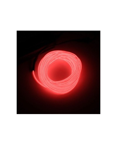 Εύκαμπτο Φωτιζόμενο LED Καλώδιο Neon 12V για Εσωτερική Διακόσμηση Αυτοκινήτου 5m El Wire - ΚΟΚΚΙΝΟ