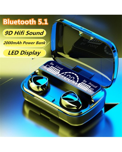 Ασύρματα Ακουστικά Bluetooth 5.0 με Power Bank και Ένδειξη Μπαταρίας Newest M10