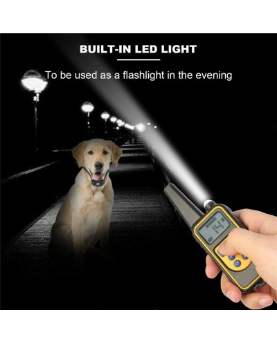 Επαναφορτιζόμενο Αδιάβροχο Ηλεκτρικό Κολάρο Εκπαίδευσης Σκύλου με Τηλεχειριστήριο & Φακό LED - 800m