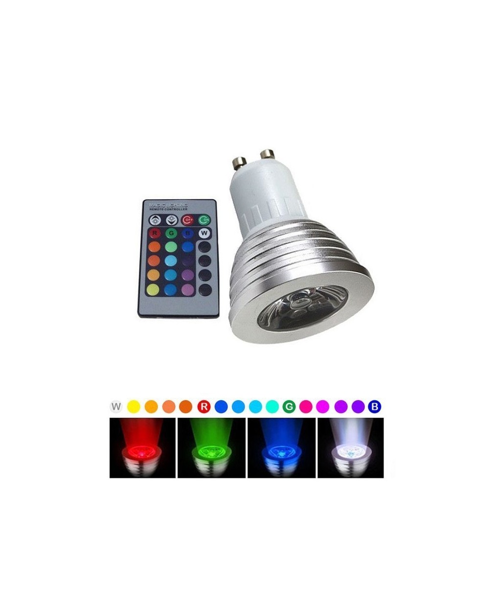 Τηλεχειριζόμενο σποτάκι  LED RGB GU10 OEM RGB GU10