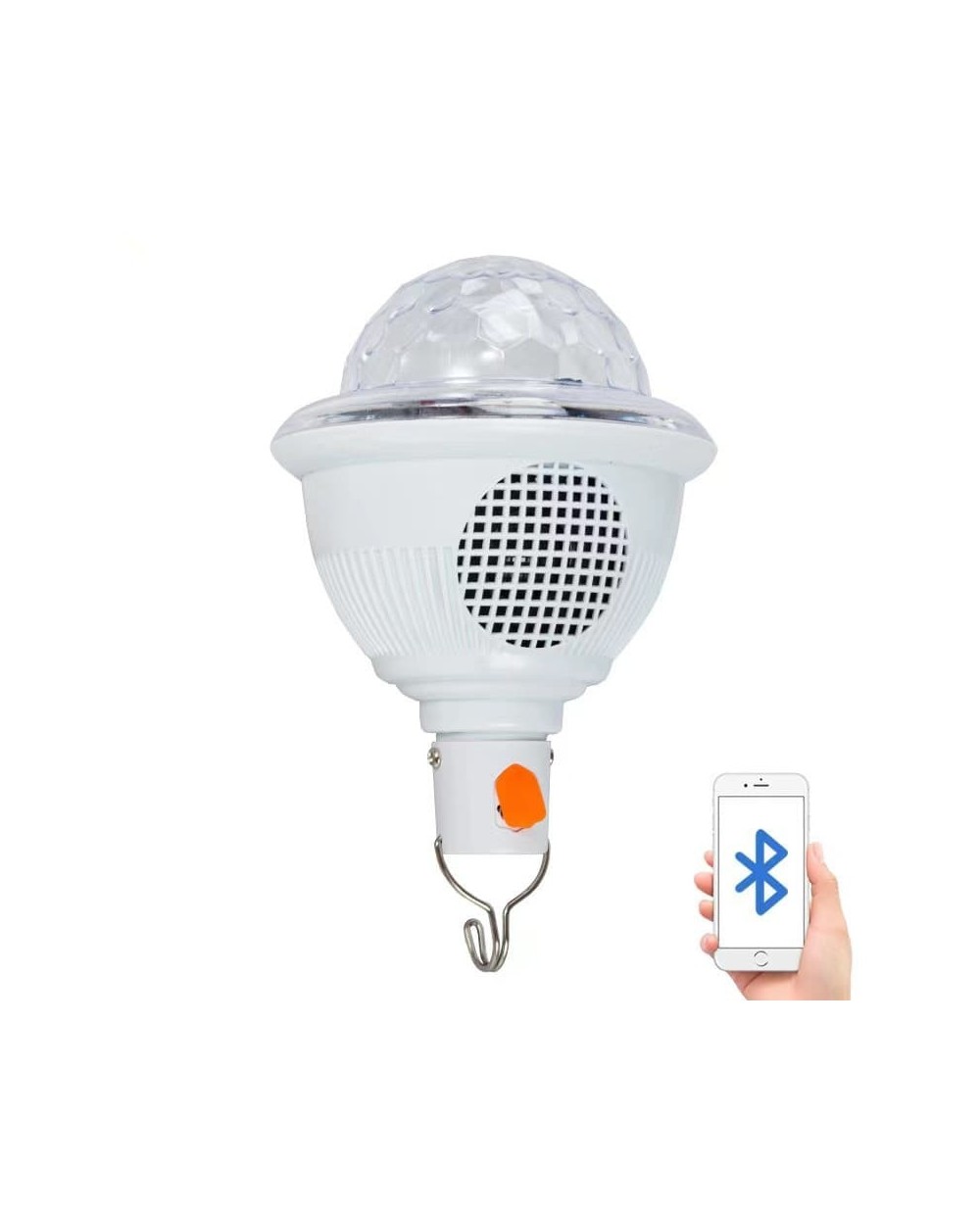 Επαναφορτιζόμενο Φωτορυθμικό Ηχείο & Φωτιστικό LED B22 Crystal UFO Magic Ball Bluetooth NK-M68