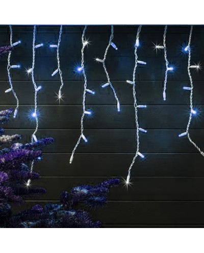 Κουρτίνα Χριστουγεννιάτικη Ασύμμετρη 3,3m Led από 0,30 έως 0,85m με 90 Λαμπάκια Λευκά με Διάφανο Καλώδιο Ρεύματος ΟΕΜ 2181