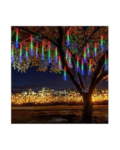 Χριστουγεννιάτικη LED βροχή μετεωριτών 8 τεμάχια x45 cm Πολύχρωμη με Προέκταση ΟΕΜ 2211