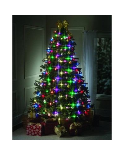 64 LED Πολύχρωμα Χριστουγεννιάτικα Λαμπάκια με πρόγραμμα Εσωτερικού Χώρου με Πράσινο Καλώδιο 3,8μ Ρεύματος OEM 2217