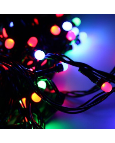 250 LED Πολύχρωμα Χριστουγεννιάτικα Λαμπάκια Κουλούρα με πρόγραμμα Εσωτερικού Χώρου με Πράσινο Καλώδιο 45μ Ρεύματος OEM 2218