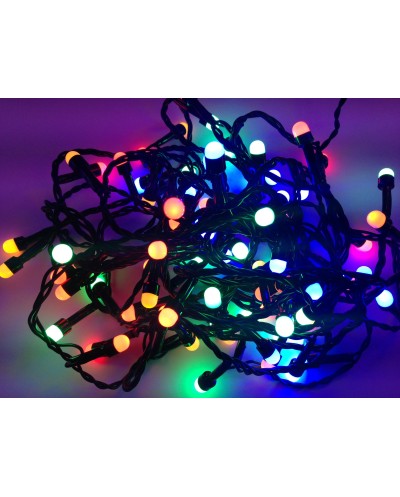 250 LED Πολύχρωμα Χριστουγεννιάτικα Λαμπάκια Κουλούρα με πρόγραμμα Εσωτερικού Χώρου με Πράσινο Καλώδιο 45μ Ρεύματος OEM 2218