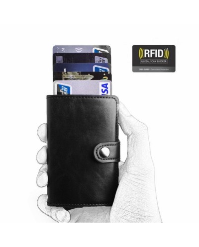 Πορτοφόλι Πιστωτικών Καρτών Δερματίνης Με Θήκη Ασφαλείας RFID