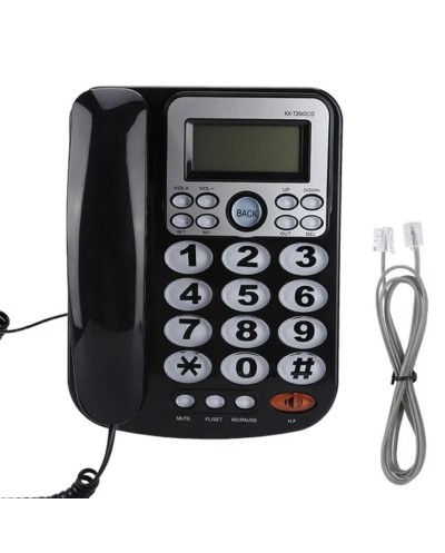 Ενσύρματο Επιτραπέζιο Τηλέφωνο για Ηλικιωμένους με Μεγάλα Πλήκτρα & Ανοιχτή Ακρόαση KX-T2040CID Μαύρο