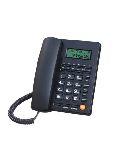 Ενσύρματο Επιτραπέζιο Τηλέφωνο για Ηλικιωμένους με 16 Μελωδίες L019-1 Μαύρο